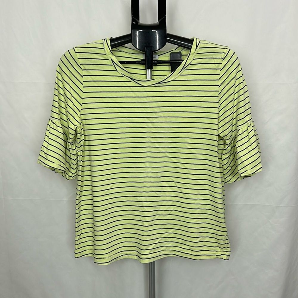 Splendid Ruffle Sleeve Crewneck Tee T-Shirt